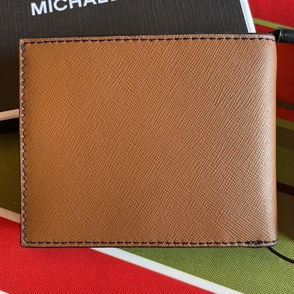 Brand New Michael Kors Genuine Leather Slim Billfold Andy Luggage Mens Wallet